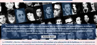 CONADU homenajea a los docentes universitarios detenidos desaparecidos por la Dictadura Militar