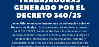 Repudiamos y denunciamos un nuevo ataque a lxs trabajadorxs generado por el Decreto 340/25