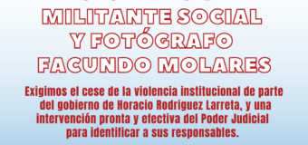 CONADU REPUDIA LA REPRESIÓN Y EL ASESINATO DEL MILITANTE SOCIAL Y FOTÓGRAFO  FACUNDO MOLARES