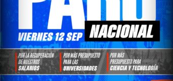 PARO UNIVERSITARIO: Viernes 12 de septiembre