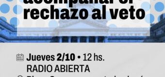 ¡NO AL VETO! Sumate a acompañar el rechazo al veto