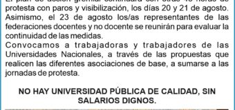 El Frente Sindical de Universidades Nacionales declara el no inicio del segundo cuatrimestre