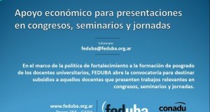 FEDUBA: Apoyo económico para presentaciones en congresos, seminarios y jornadas