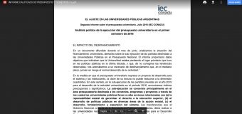 EL AJUSTE SOBRE LAS POLÍTICAS DE DESARROLLO UNIVERSITARIO: Segundo informe de CONADU sobre el Presupuesto Universitario